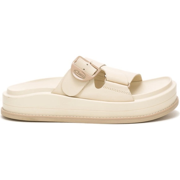 Chaco Shoes - Chacos Townes mid form leather slide sandal in creamy white angora